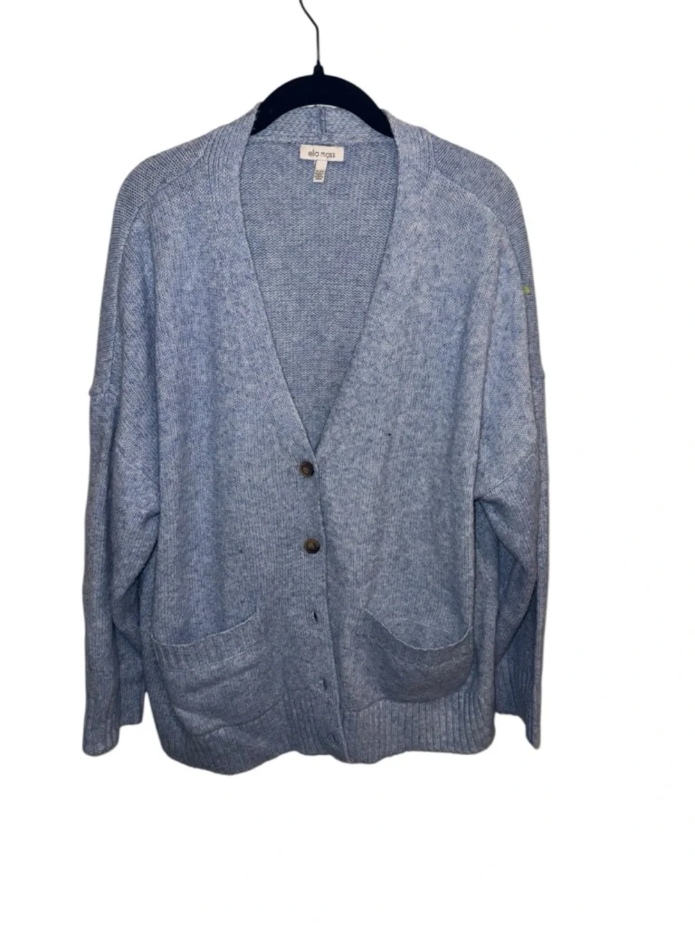Anthro Ella Moss Blue Button Front Cardigan XL Soft Cozy Sweater - Picture 3 of 5